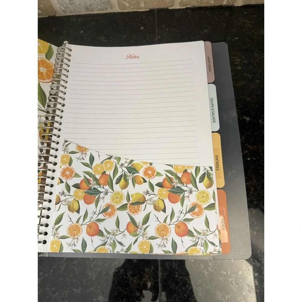 Lemon Themed Blank Recipe Book‎ to Write in Your Own Recipes Kitchen